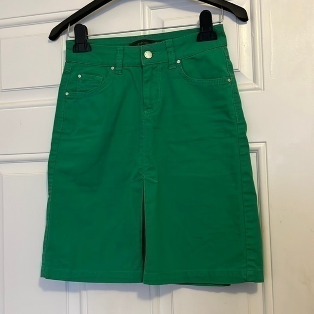 Zara Kelly green jean skirt